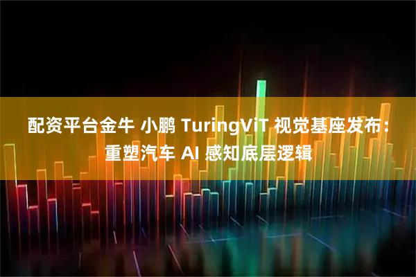 配资平台金牛 小鹏 TuringViT 视觉基座发布:重塑汽车 AI 感知底层逻辑